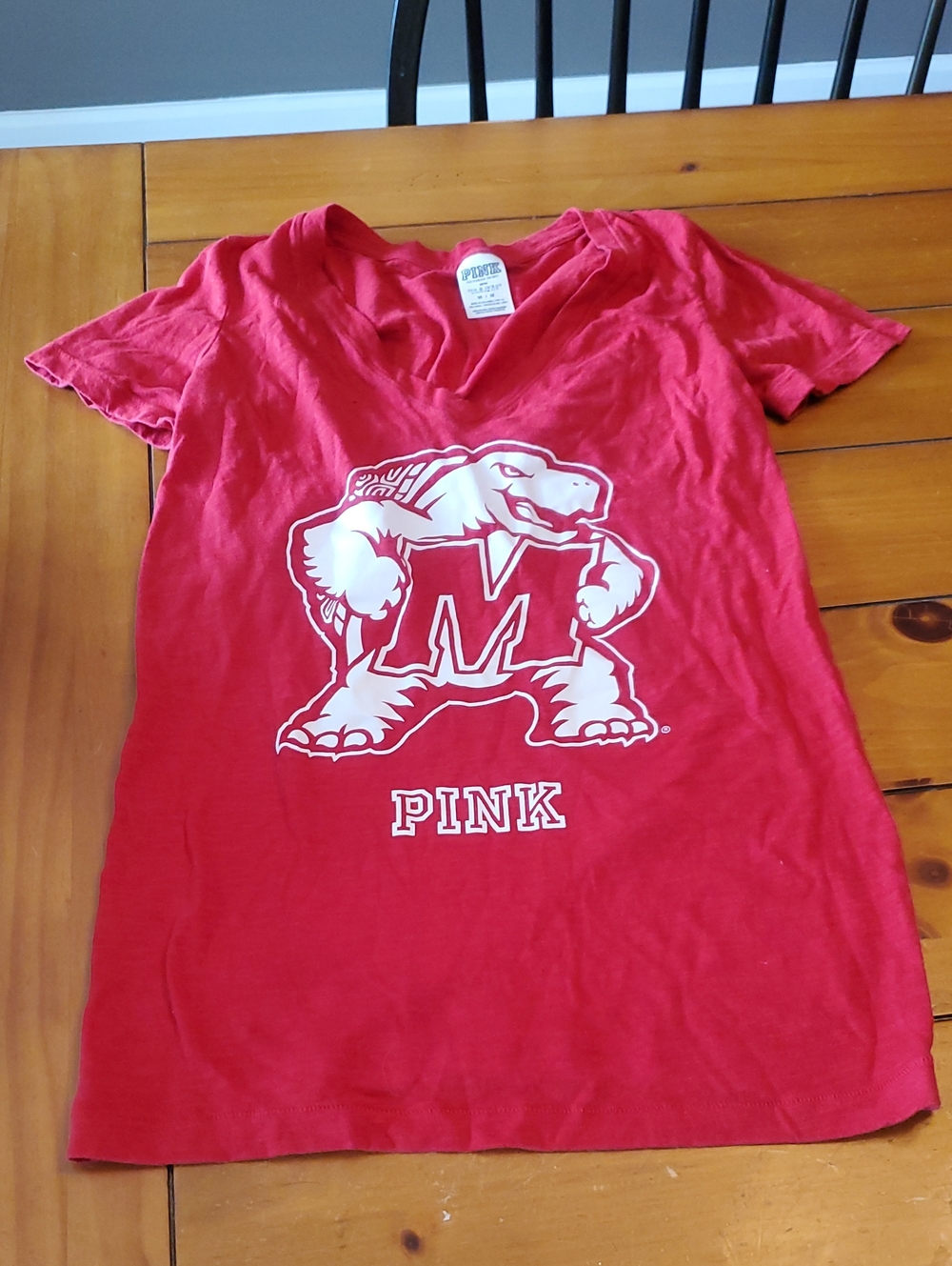 PINK University Of Maryland Vneck Tshirt